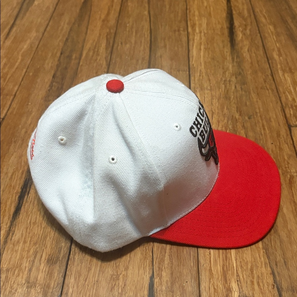 Chicago Bulls Mitchell & Ness Snapback Hat Cap White 90’s Jordan Pippen Rodman - Picture 6 of 8